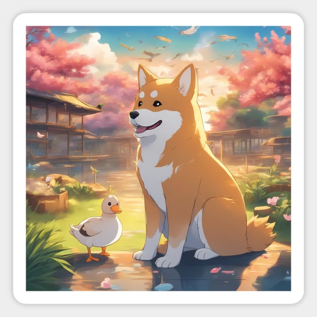 Playful Nature of Shiba dogs Magnet by animegirlnft